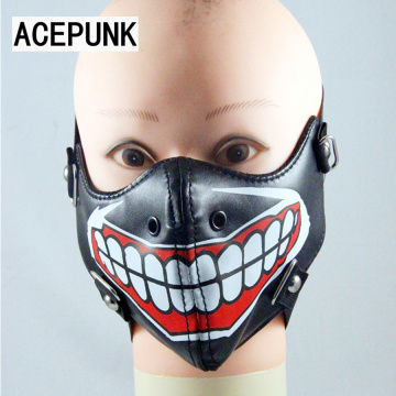 Anime Cosplay Ghoul Masks Big Teeth Punk Mask Punk Synthetic PU Leather Joking Party Leather Masks Motorcycle Performance Mask