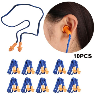 1pcs/10Pcs Soft Silicone Corded Ear Protector Soundproof Earmuffs Noise Protection Earplugs Sleep Snoring Reusable Ears Plugs