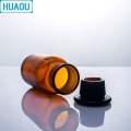 HUAOU 60mL Wide Mouth Reagent Bottle Brown Amber Glass with Ground in Glass Stopper Laboratory Chemistry Equipment