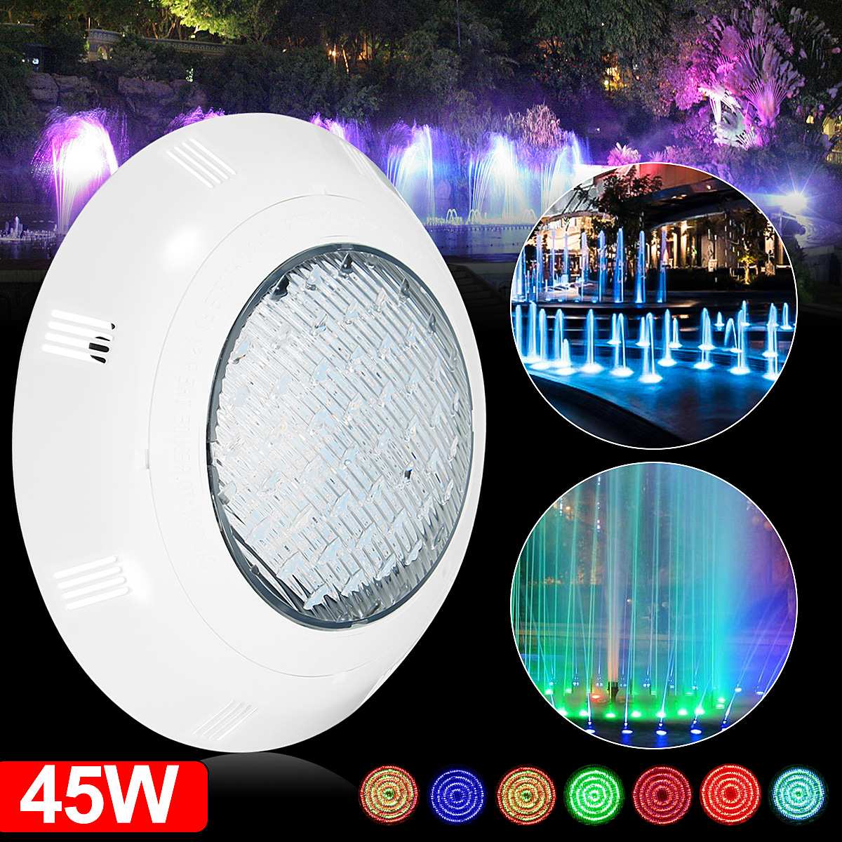 45W AC12V LED RGB Swimming Pool Light with Remote Controller Waterproof IP68 Submersible Light Underwater Night Lamp Outdoor