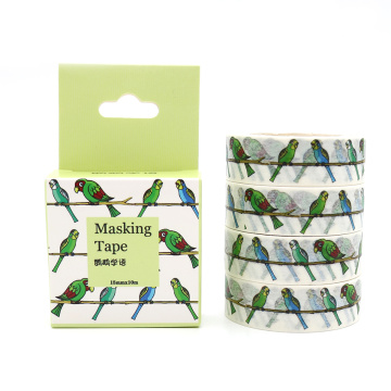 Box Package Talking Parrot Washi Tape Masking Tape Decorative Scrapbooking Office Adhesive DIY Sticker Label Tape 10m*15mm
