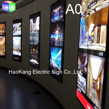 wall mounted led backlit poster frame business sign board with aluminum slim led light box advertising display