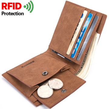 2020 Fashion Rfid Men's Wallet Mens Wallet with Coin Bag Zipper Small Mini Wallet Purses New Design Dollar Wallet Slim Money Bag