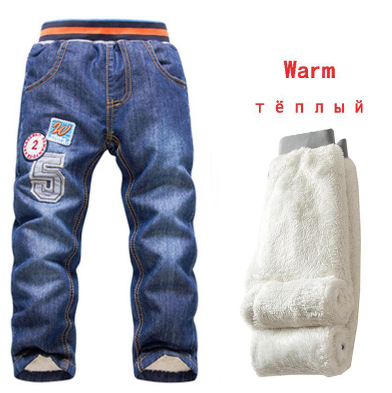 2019 Autumn Baby Boys Jeans Trousers Casual Children Jeans Pants Winter Kids Jeans Boys 2-7Y Thicking Warm Denim Kids Trousers