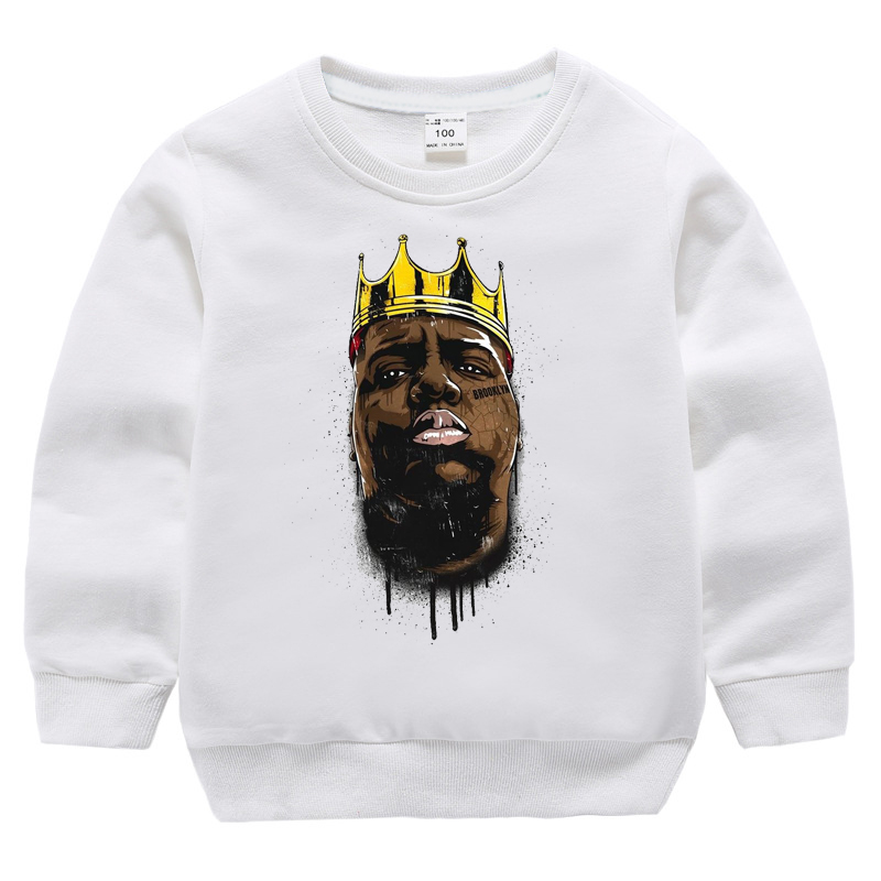 New Kpop Tupac Print Tops Kids Baby Boys Girls Hoodies Sweatshirts Hip Hop Hoodie Girls Streetwear Casual Cotton Tops Sweatshirt