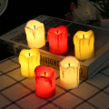 6Pcs LED Candle Flameless Tealight Battery Operated Candles Real Paraffin Wax Pillars Holiday Wedding Party Decor 3 Color