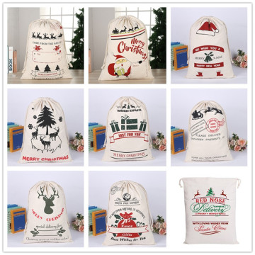 16 New Styles Santa Sacks Large Unicorn Santa Claus Bag Christmas Kid Gift Bags Drawstring Cotton Bags
