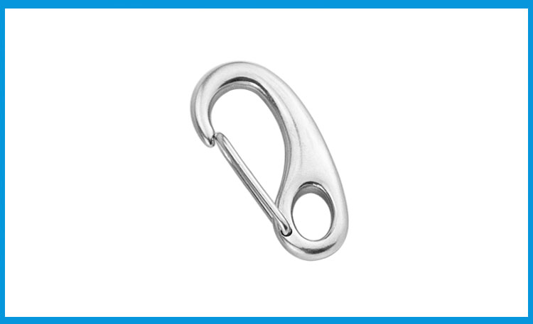 2PCS Boat Marine Stainless Steel Egg Shape Spring Snap Hook clips Quick Link Carabiner Buckle eye shackle Lobster Claw outdoor