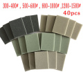 40pcs Sponge Sandpapers Wet Dry Polishing Grinding Fiberglass Plastic Molding Waterproof Abrasive Tools Sanding Papers Sponge