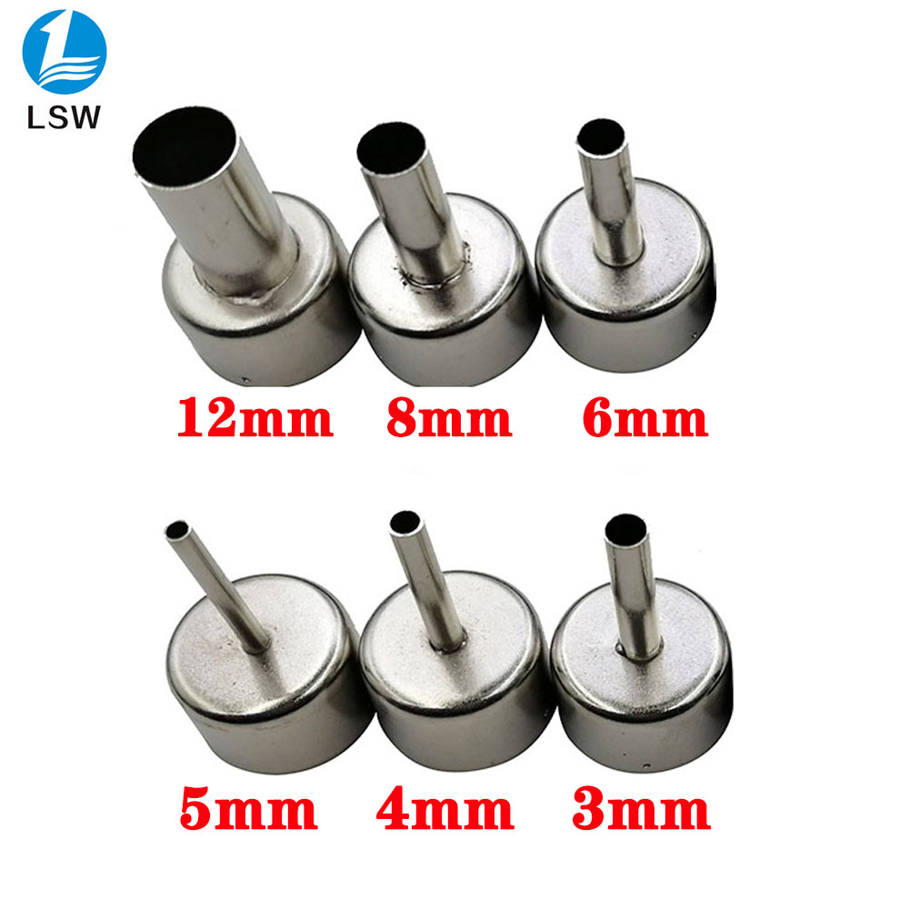 6 pcs/lot 22mm Universal Nozzle Soldering station Hot Air Stations Gun Nozzles for 858D+ 8586 Welding Nozzles