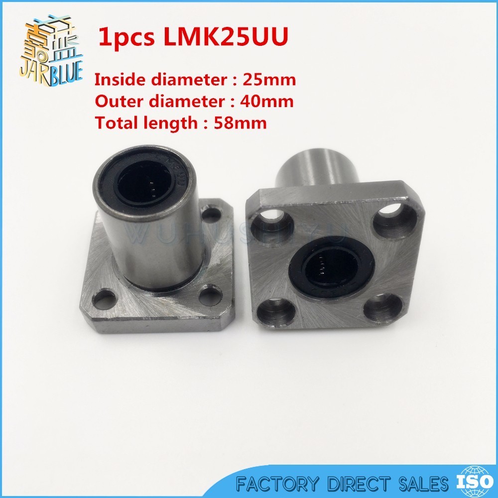 Free shipping LMK25UU 25mm flange linear bearing CNC Flange Linear Bush