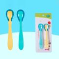 2Pcs Baby Spoons Tableware For Children Flatware Cutlery Spoon Silicone Feeding Soft Head Spoon