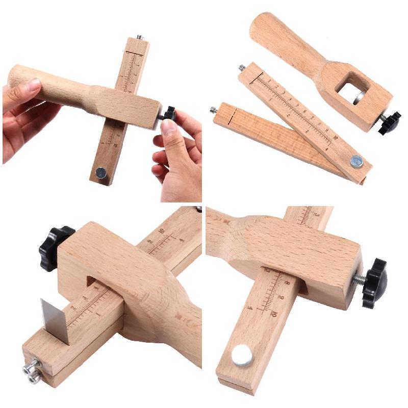 Quality Adjustable Leather Craft Cutter Strap Belt DIY Hand Cutting Tools Wooden Strip Cutter With 5 Sharp Blades New Arrival
