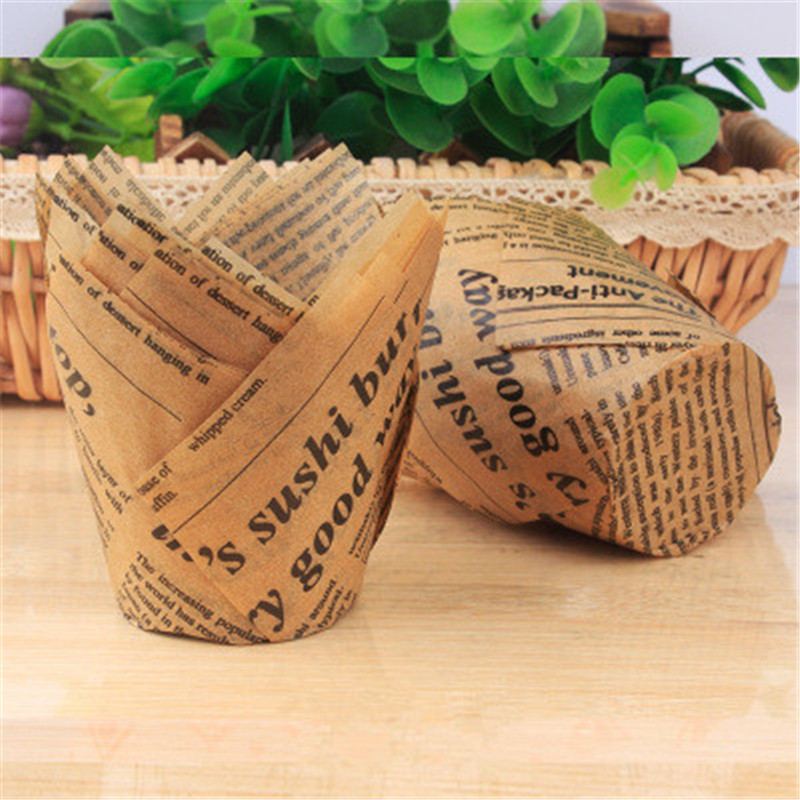 50pc Oilproof Tulip Muffin Cupcake Paper Cup Wedding Party Caissettes Baking Cupcake Muffin Wraps Cases Cupcake Liner Baking Cup