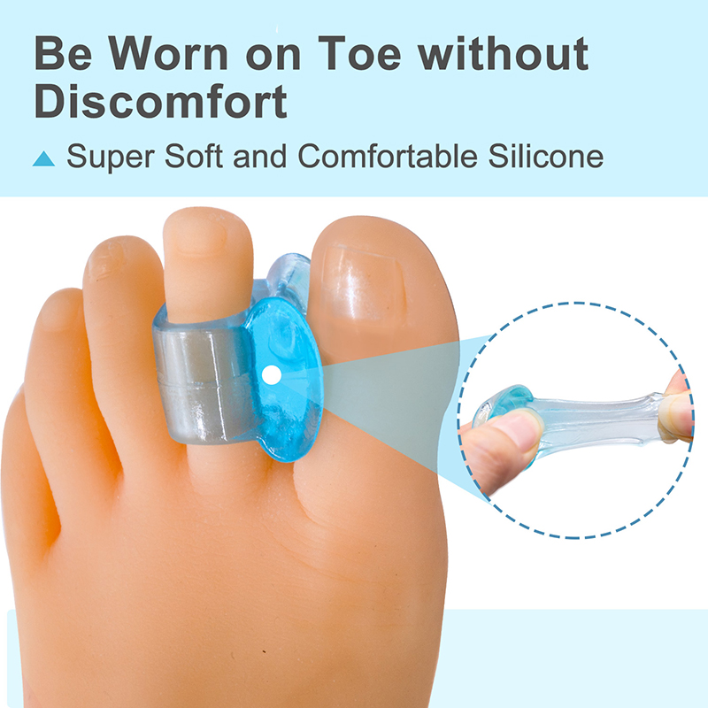 2pcs Blue Soft Silicone Gel Toe Separator Hallux Valgus Bunion Spacers Thumb Corrector Foot Care Tool C1708