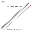13.7" length Food Grade Stainless Steel Spring Loaded Beer Bottle Filler with 13.7'' Nylon Cleaning brush Home Brewing