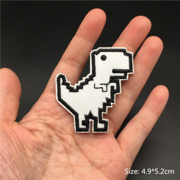 1PCS Cute Dinosaur Size: 4.9x5.2cm DIY Cloth Patches Embroidered Stripes for Clothes Stickers Applique Sewing Iron on Badges
