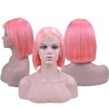 Pink 13x4 lace front bob wig