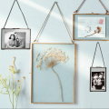 Industrial Style Double Sided Glass Hanging Photo Frame Wall Frame Flower Plant Specimen Portrait Display Frame Holder
