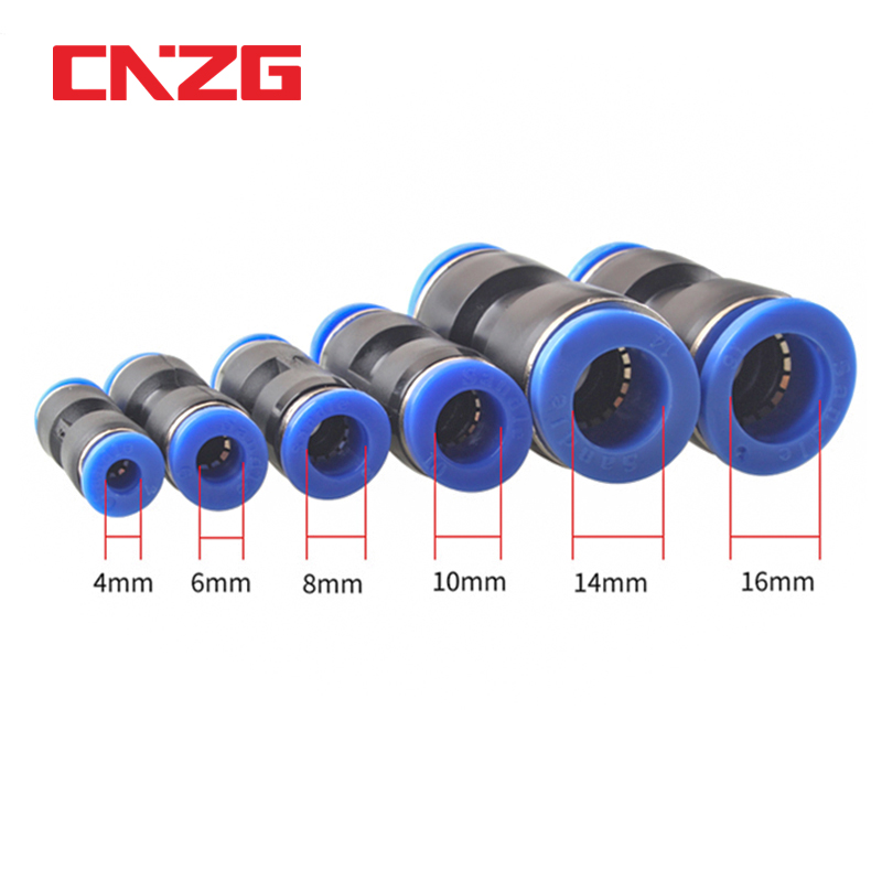 Pneumatic Fitting Tube Connector Fittings Air Quick Water Pipe Push In Hose Quick Couping 4mm 6mm 8mm 10mm 12mm PU PY PK