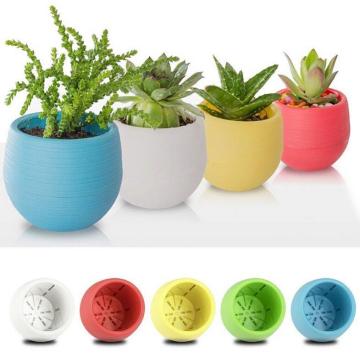 Hot sale New Plastic Flower Pot Succulent Plant Flowerpot For Home Office Decoration 5 Color Garden Flower Floral Pots Supplies