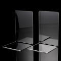 2Pcs Clear Acrylic Bookends L-shaped Desk Organizer Desktop Book Holder School Stationery Office Supplies