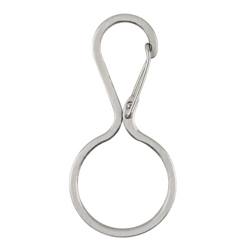 EDC Stainless Steel Carabiner Keychains Fast Hanging with A Lock Car Key Ring Hoist Type Simple Pendant Buckle High Quality
