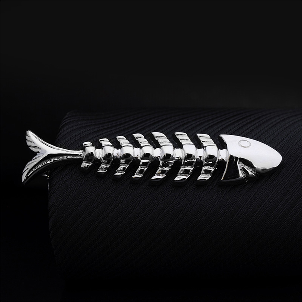 1pc Men Tie Clip Fish Bone Leaf Guitar Feather Saxophone Multiple Styles Silver Color Metal Tie Clip Tie Bar Necktie Clips Gifts