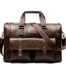 Men Leather Black Briefcase Business Handbag Big Tote Bags Male Vintage Shoulder Bag Men's Large Capacity Laptop Bag Travel Bags