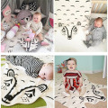 Nordic Style Cartoon Lion Tiger Bear Animals Blanket Kids Baby Quilted Play Mats For Newborn Carpet Rug Infant Room Decor Pad