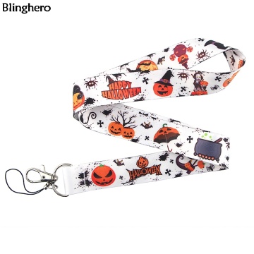 Blinghero Cool Halloween Lanyard For keys Phone Pumpkin Cat Print Lanyard Straps ID Card Holder Hang Ropes for Friends BH0343