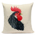 Colorful Oil Painting Rooster Cushion Cover Cock Decorative Pillows Cover Fashion Car Sofa Linen Home Decor Pillow Case