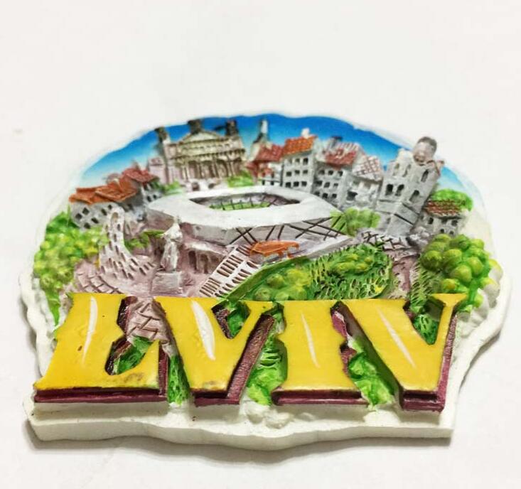 Lviv, Ukraine 3D Fridge Magnets Travel Souvenirs Refrigerator Magnetic Stickers Home Decoration
