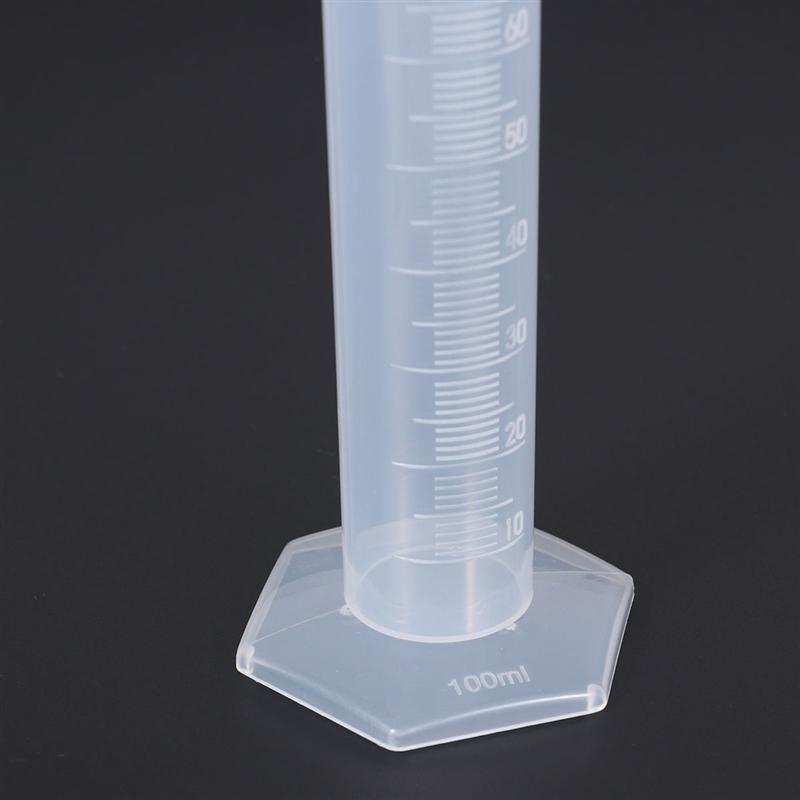 100ml Plastic Graduated Cylinder Beaker Science Measuring Test Tube Flask for Laboratory Home Use