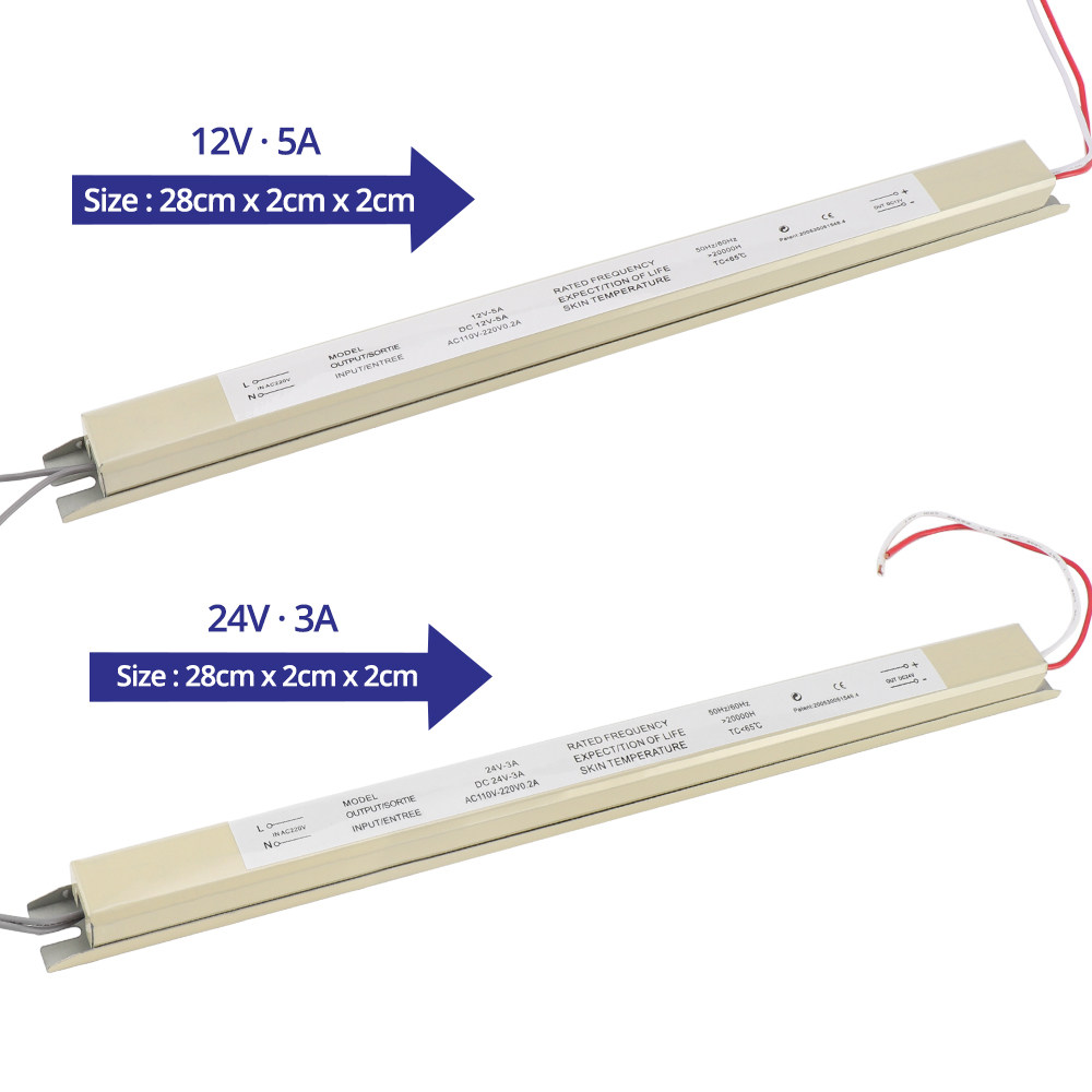 Aluminum 12V LED Driver 18W 24W 36W 48W 60W 24V 72W Switching Power Supply Lighting Transformer 220V 12V 1.5A 2A 3A 4A 5A 24V 3A