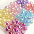 AB Colors Faceted Round Acrylic Bead in Bead Style Jewelry Beads 16mm 200pcs Plastic Loose Lucite Necklace Bracelet Beading DIY