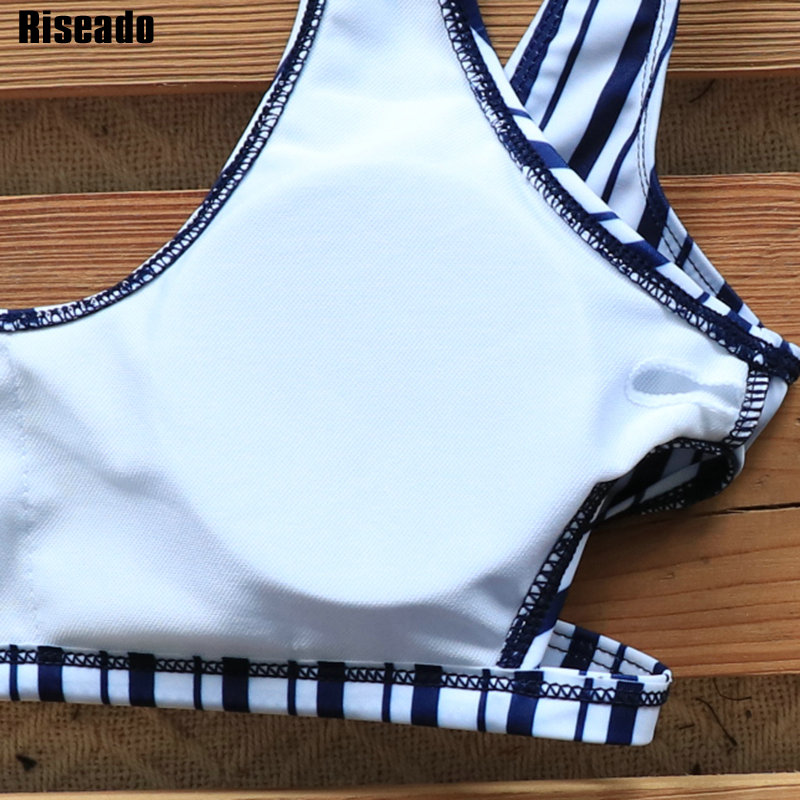 Riseado Sexy Bikinis 2021 Push Up Swimwear Women Swimsuits Striped Brazilian Bikini Set Summer Beachwear Cut Out Biquini XXL