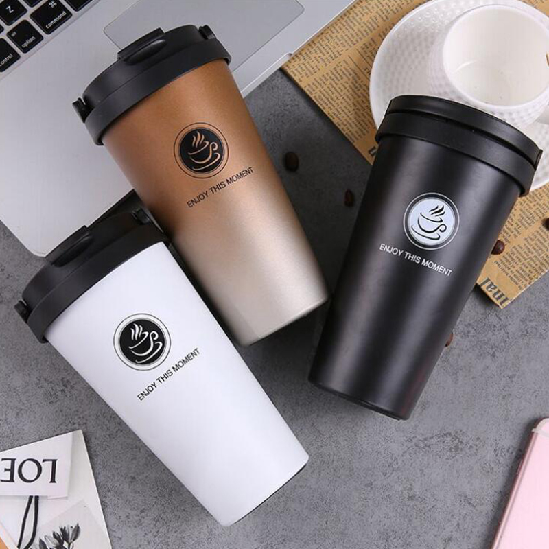 Keelorn 500ML Coffee Thermos Cup Thermocup Stainless Steel vacuum flasks Thermoses Sealed Thermo mug for Car My Water Bottle
