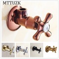 MTTUZK European antique Brass Filling Valves Rose Gold Angle Valve Golden/ Black/ Chrome Water Stop Valve G1/2"