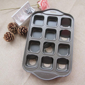 Carbon Steel 12 Cavity Baking Pan Non-stick Square Mold Cake Cupcake Muffin Bread Tray Biscuit Cookie Dish Baking Pastry Tools