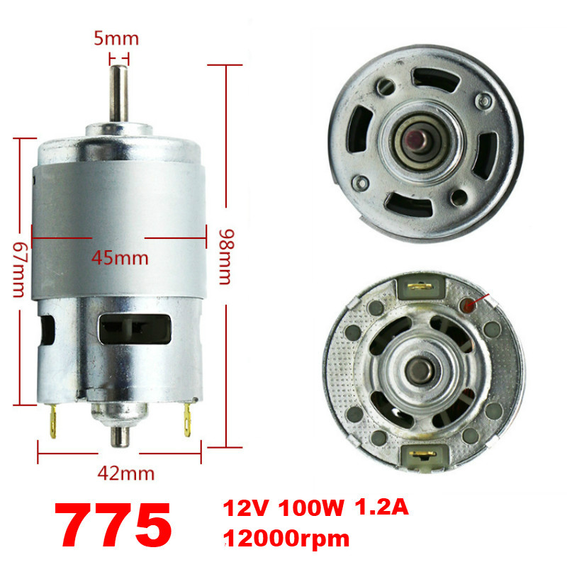 DC12V Motor 775/795/895 Double Ball Bearing 6000-12000RPM Large Torque High Power Low Noise Hot Sale Electronic Component Motor