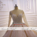 Stunning full beading long sleeves bridal wedding dress 2020 dubai