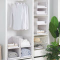 Family Clothes Storage Racks Storage Basket Racks Foldable Draggable Stacking Drawers Wardrobe Shelf Bin Box