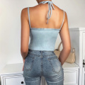 InstaHot Sexy Women Cropped Top Spaghetti Straps Backless Halter Cami Stretch Summer Party Club Camisole 2020 Fashion Tank Top