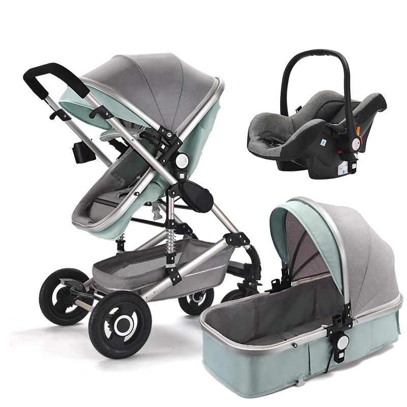 3 In 1 Baby Stroller For Newborns High Landscape Travel System Baby Carriage With Car Seat Folding Prams For Children