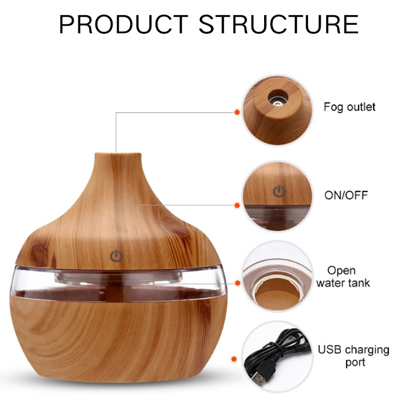 Wood Mini Air Humidifier For Home Electric Aromatherapy Diffusers Vaporizer Difuzer Aroma Diffusor Flavoring Fragrance Diffuser