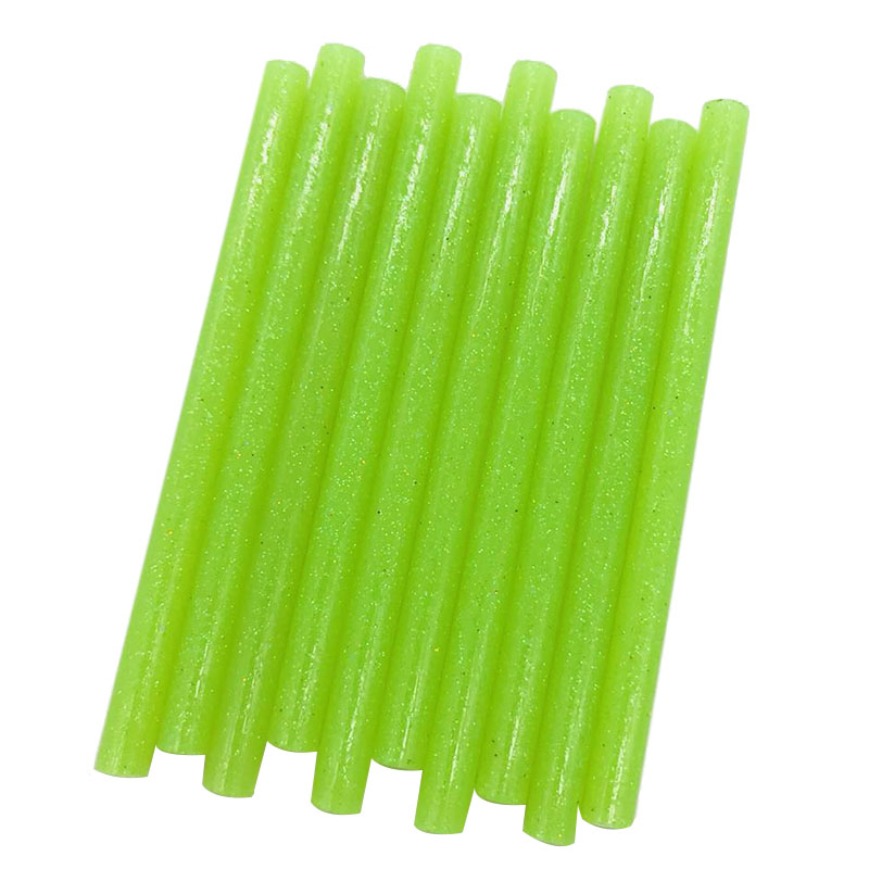 10pcs Colourful 7mm Green Glitter Hot Melt Glue Sticks For Glue Gun Craft Phone Case Album Repair Accessories Adhesive 7mm Stick