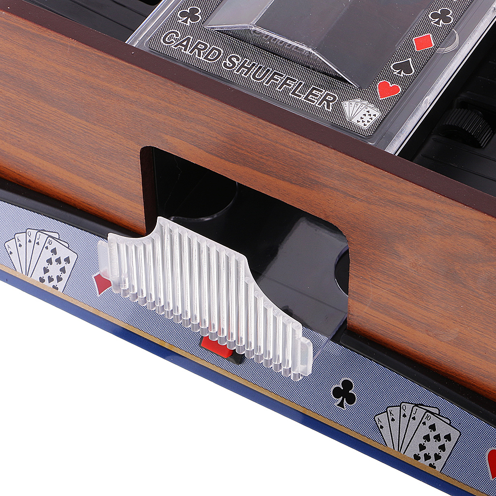 Wooden Automatic Playing Card Pocker Shuffler 2 Deck Casino Playing Cards Sorter Poker Games Props