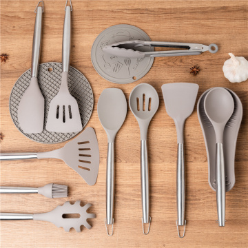 NEW 9-13 Pcs Cookware Kitchen Utensils Set Stainless Steel+Silicone Cooking Utensils Set,Nonstick Spatula Kitchen Cooking Tools