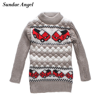 Sundae Angel Baby boy sweater O-Neck Collar Long Sleeve Car Pattern Winter Thicken For Kids Baby boys girls Sweaters Children's